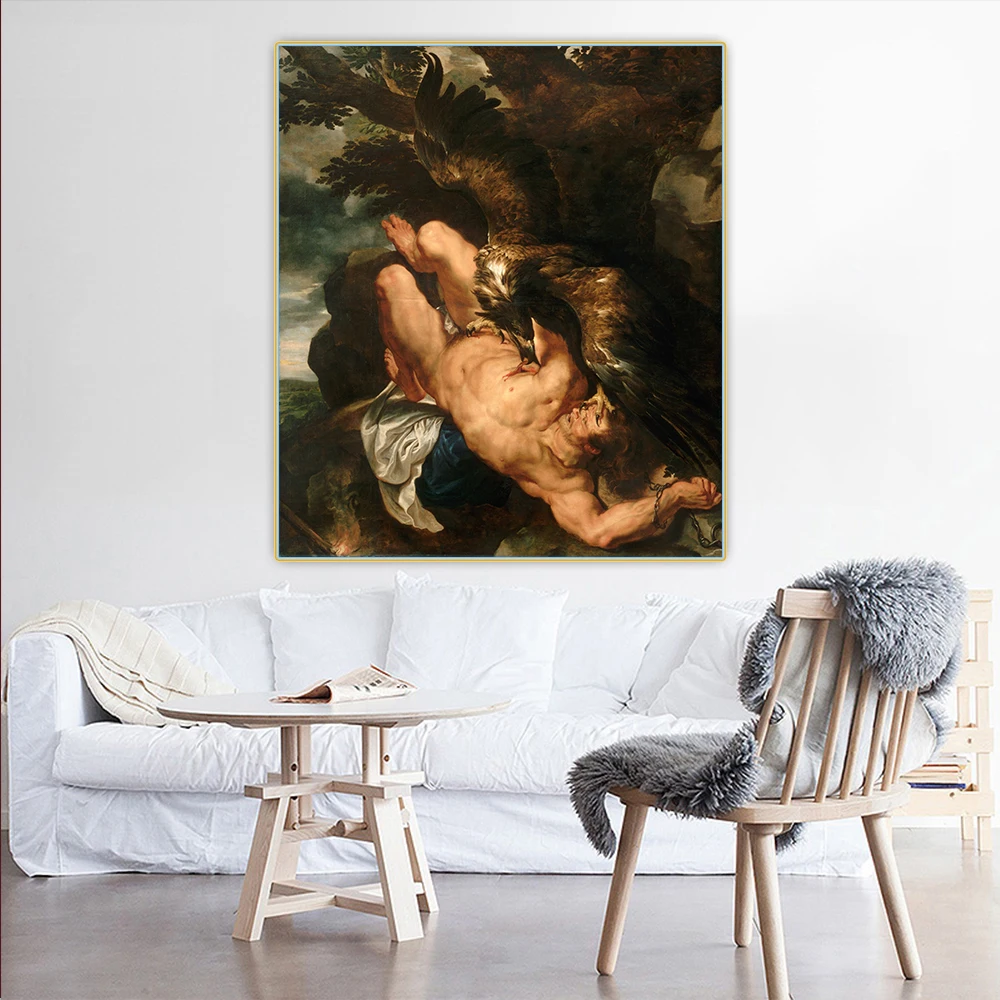 Citon Peter Paul Rubens《Prometheus Bound》Canvas Art Oil Painting Artwork Poster Decorative Picture Wall Decor Home Decoration