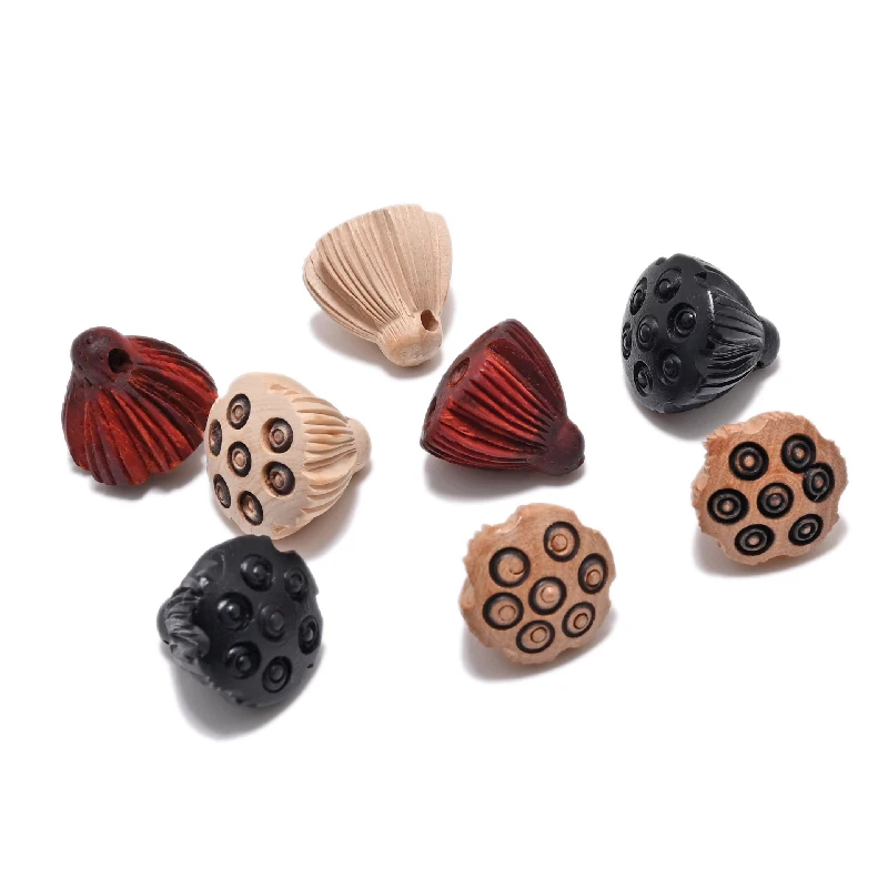 WD-013 Natural Rosewood Ebony Boxwood Lotus Seed Beads Handmade Antique For Jewelry Making DIY Beads Bracelet Yoga Necklace