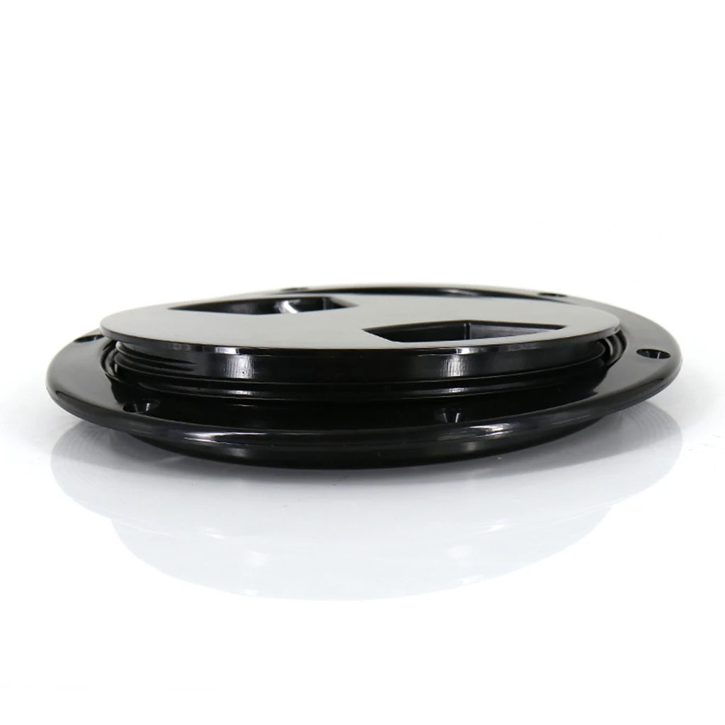 Marine Deck Plate, 5 Inch Marine Hatch Cover Pull Out Inspection Hatch for Boat Kayak Canoe, Black