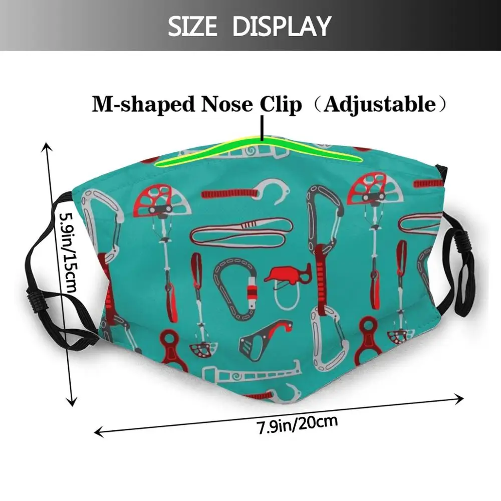 Оборудование для скалолазания, дизайнерский узор, для взрослых и детей, Противопылевой фильтр, самодельная маска, оборудование для скалолазания, альпинизма, карабин