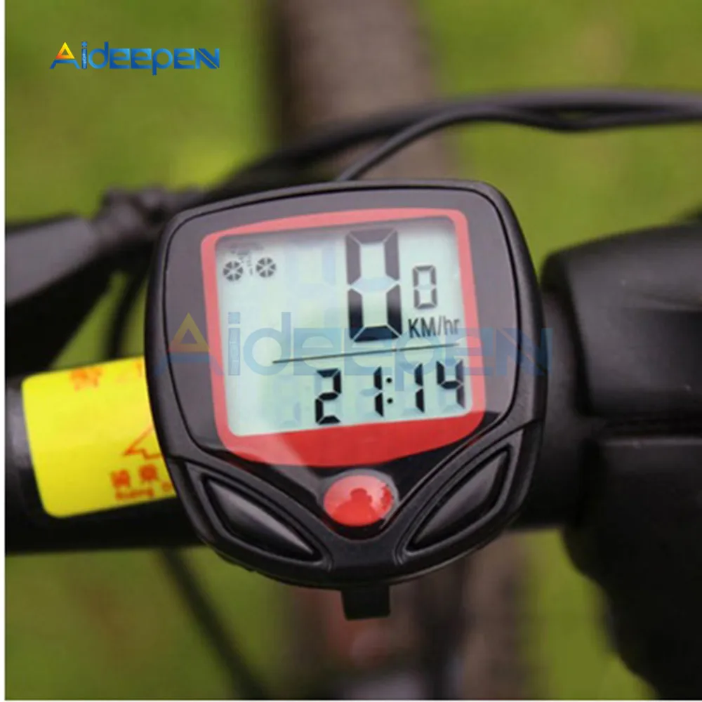 Waterproof Bicycle Computer Bicycle Meter Wired MTB Bike Cycling Odometer Stopwatch Speedometer Watch Digital Rate LCD Display