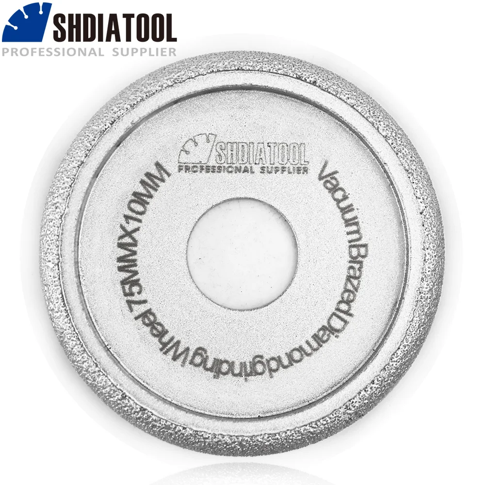 SHDIATOOL 1pc 75mmx10MM Diamond Grinding Wheel Profile Wheel Convex Marble Granite Quartz Polishing Milling Edge Abrasive Tool