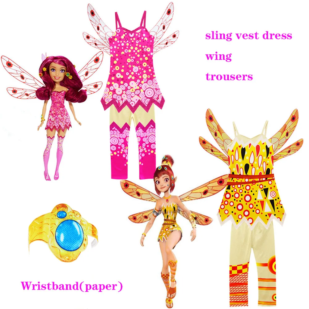 Mia Halloween Cosplay Kostuums Mia & Me Verjaardagsfeestje Carnaval Kleding Kinderen Kleding Sets Meisjes Kids Met Mia Hand Ring