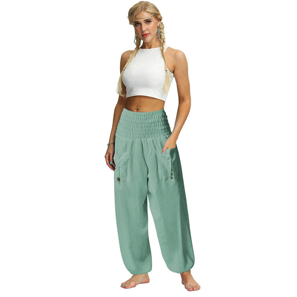 

NEW Women Boho High Waist Loosed Yoga Pants, Harem Baggy Hippie Aladdin Genie Pants