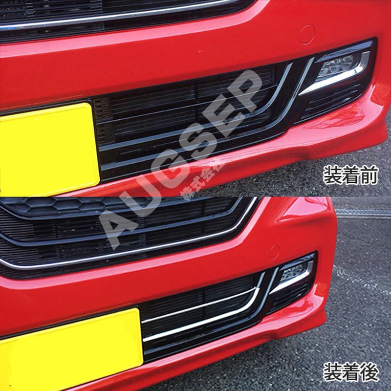 Car Front Bumper Grille Trim for HONDA NBOX CUSTOM JF3/4 2017 Exterior Sticker Chrome Stainless Steel Car Styling Accessories