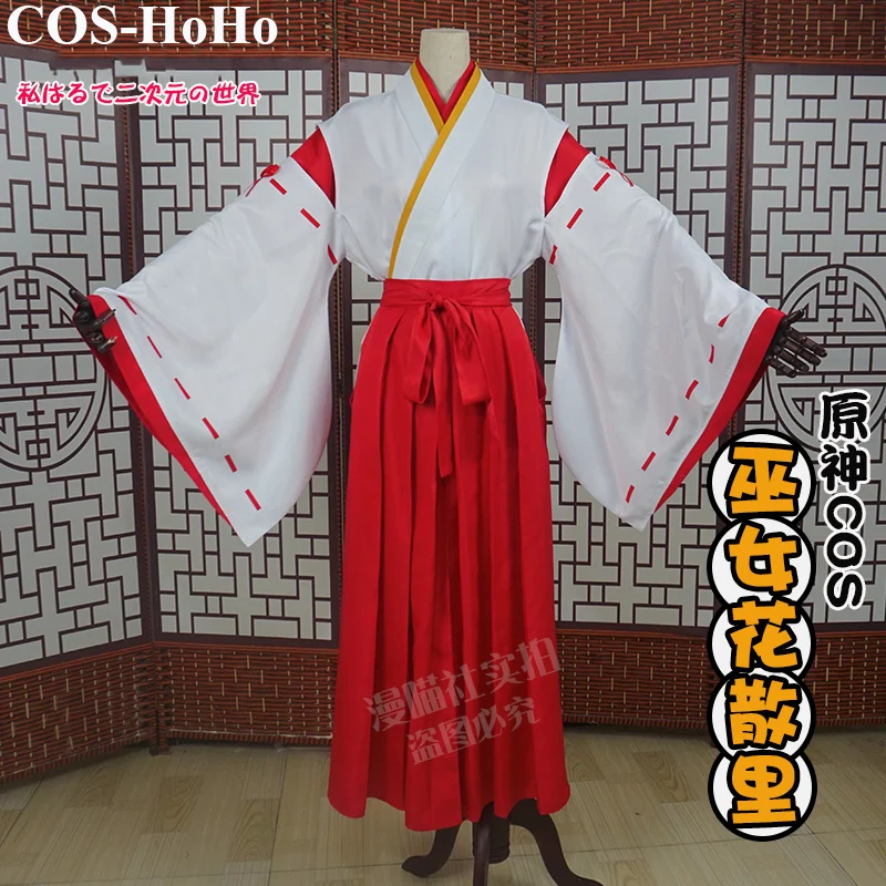 COS-HoHo Anime Genshin Impact Kazari Hanachirusato Game Suit Lovely Kimono Cosplay Costume Halloween Easter Party Outfit Women