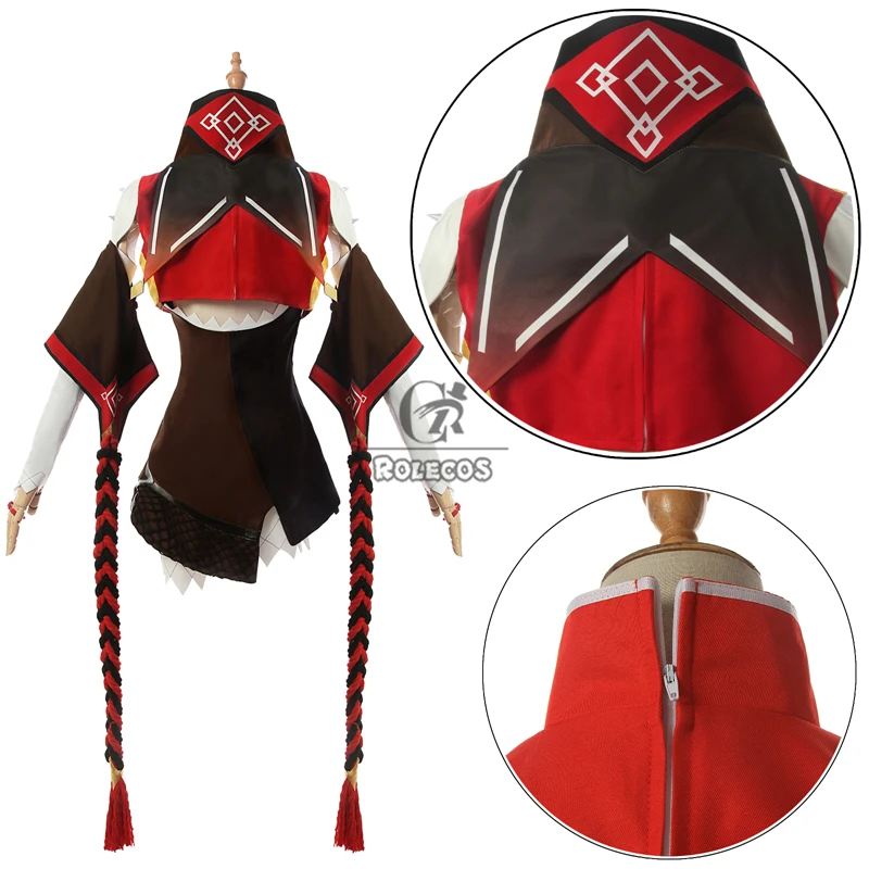 ROLECOS Genshin Impact XINYAN Cosplay Costume Game Genshin Impact Cosplay Costume for Women Halloween Suit Sexy Outfit