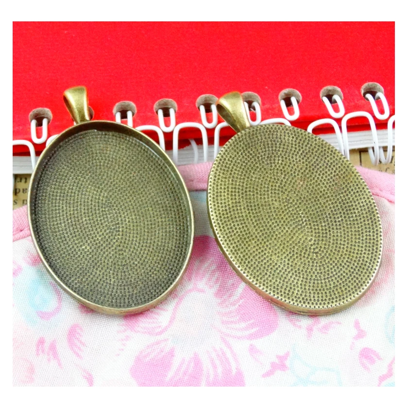 10Pcs 30*40MM Bronze Color Antique Silver Plated Oval Base Charms Pendant Diy Jewelry Accessories image 3