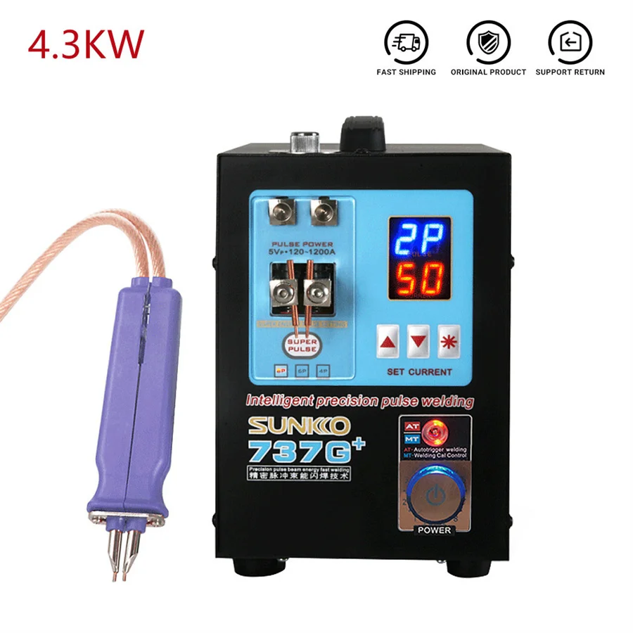 

737G+ 4.3KW Spot Welder 110V 220V High Power Automatic Pulse Spot Welder With Pen Use Battery Pack Welding Machine