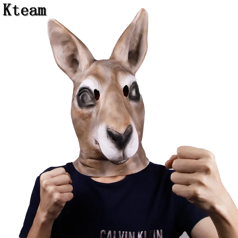 Hot New realistic latex kangaroo Mask for Chrismas and New year Carnival promotion Animal Full Head Mask in stock