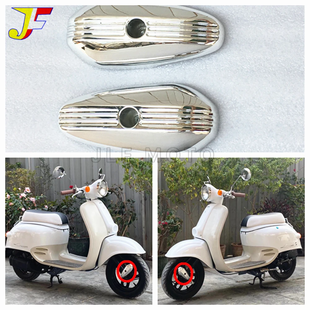 For HONDA Giorno DIO AF24 Julio AF52 Crea AF54 Motorcycle Scooter Chrome Front Shock Absorber Cover Front Shock Protection Cover