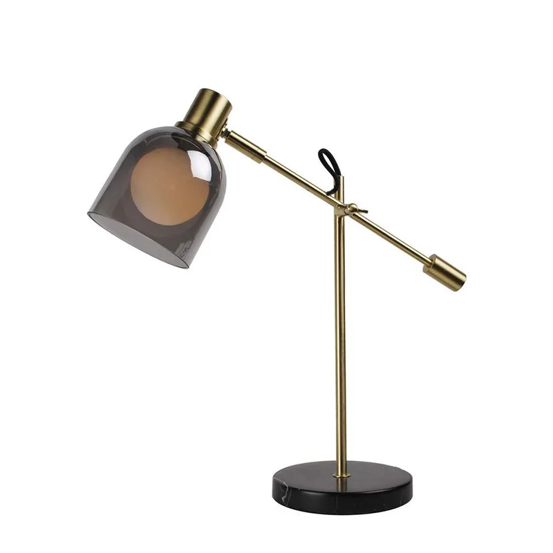 

Post Modern Iron Study Desk Nordic Simple Light Luxury Desk Bedroom Bedside Table Lamp