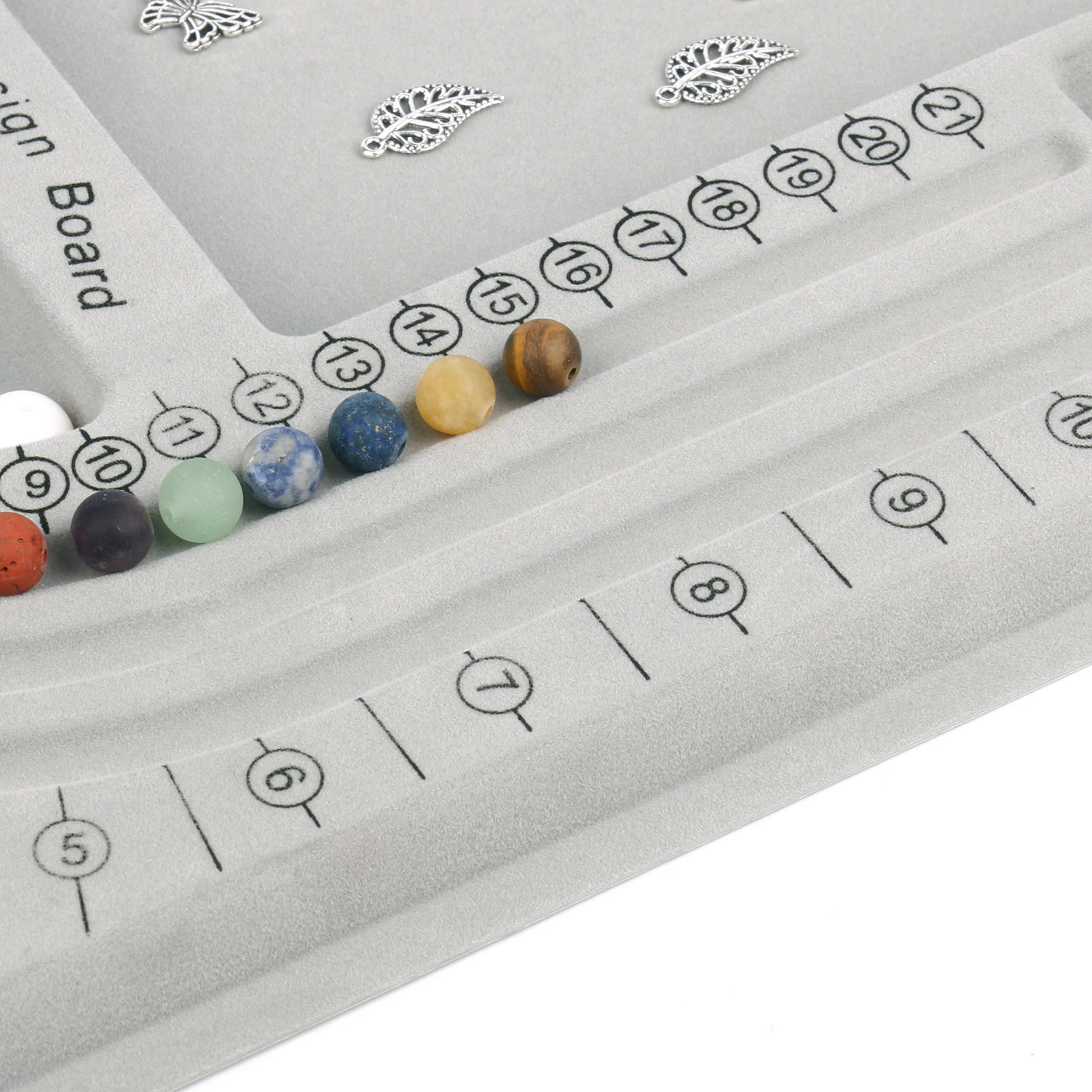 Grijs Stroomden Kraal Boord Organizer Tray Voor Diy Sieraden Maken Armband Ketting Kralen Ontwerp Craft Meten Accessoires
