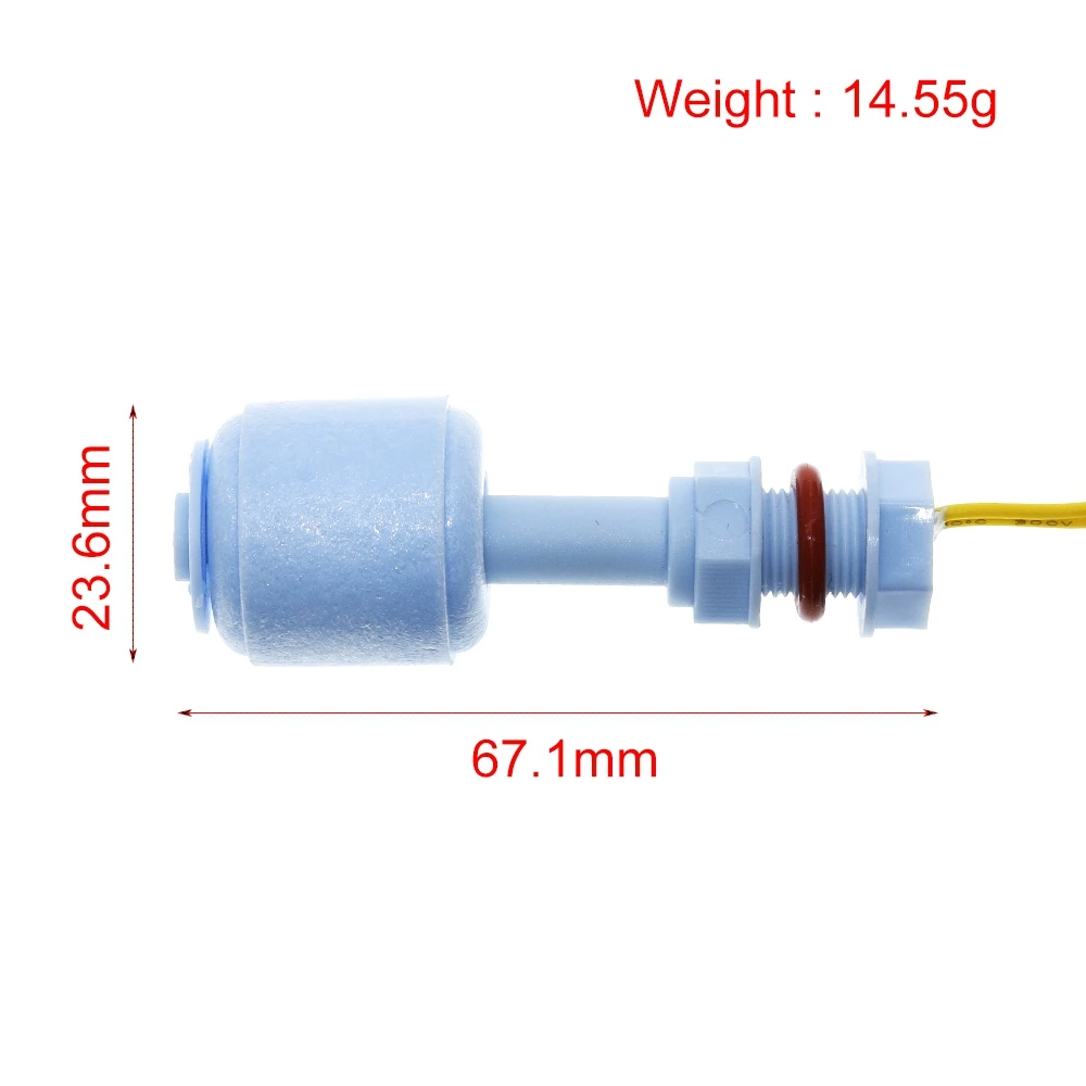 TZT  52mm PP Liquid Water Level Sensor Horizontal Float Switch Down for arduino