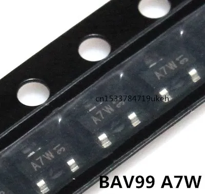 Original 50pcs/  BAV99 A7W A7 SOT23 0.2A/70V