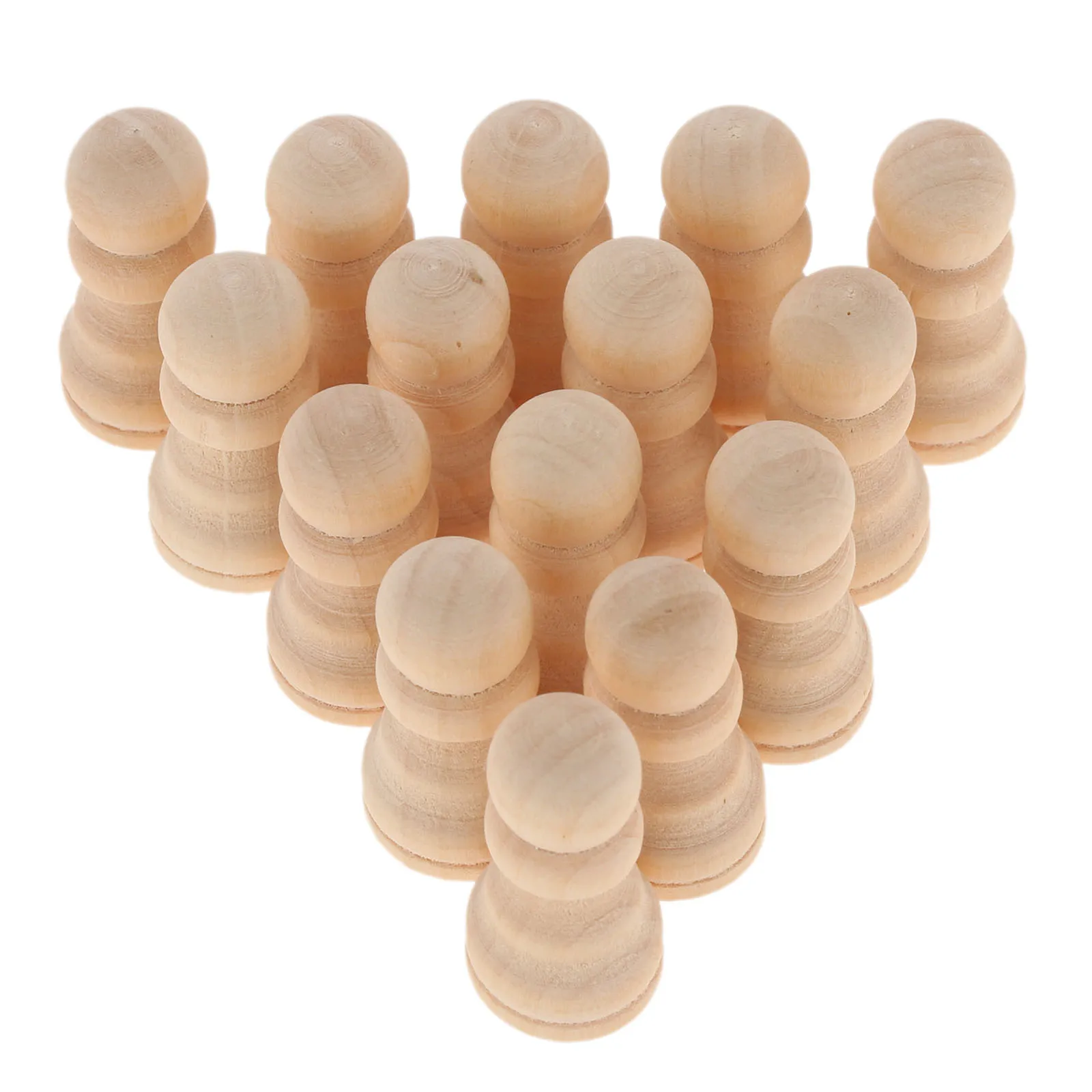 20Pcs Unpainted Blank Wooden chess Wood People Figurines Peg Dolls Nesting Crafts Montessori Toy Kids Wedding Decoration 30*15mm