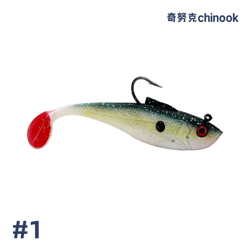 Chinook soft bait Jig Lead Head lure Soft bait Wobblers worm Fishing Silicone Fish Artificial Bait Fishing