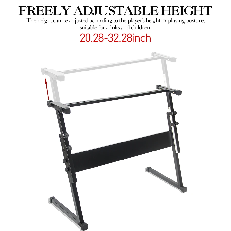 BATESMUSIC لوحة المفاتيح الوقوف ارتفاع قابل للتعديل حامل لوحة المفاتيح الإلكترونية الوقوف ل 61/54 مفاتيح Z-نمط لوحة مفاتيح البيانو الوقوف #3