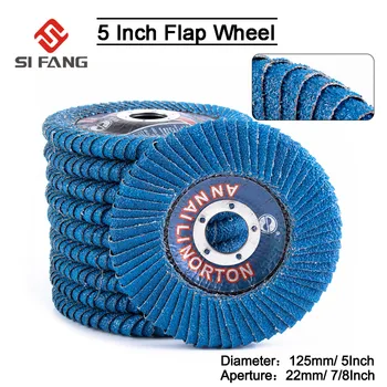 2-10 stücke 5 Zoll Schleif klappens cheibe Radial form Schleif scheibe Rundloch Phenolharz Träger Zirkon oxid Aluminium oxid Körnung 60