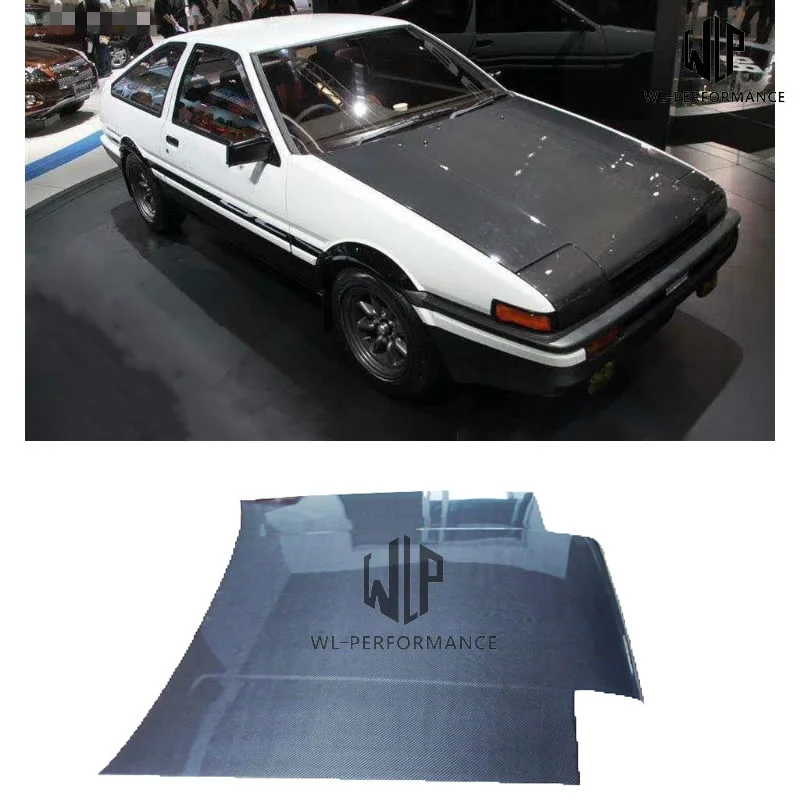 High Quality Carbon Fiber Front Engine Hood Bonnets Engine Covers for Toyota Ae86 Car Body Kit 1983-1987