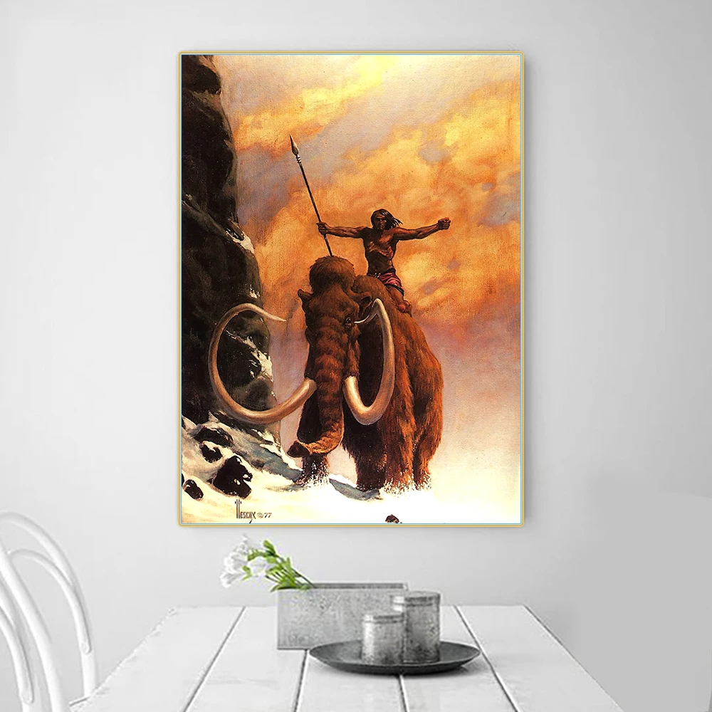 Citon Richard Hescox《Kioga of the Unknown Land》Illustration Canvas Oil Painting Art Poster Picture Wall Decor Home Decoration