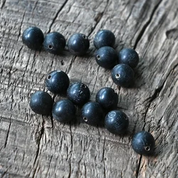 20PCS Prayer Beads Round Hand String Black Buffalo Horn Vintage Beads DIY Handmade Necklace Bracelet Accessories. Hole 1.5mm