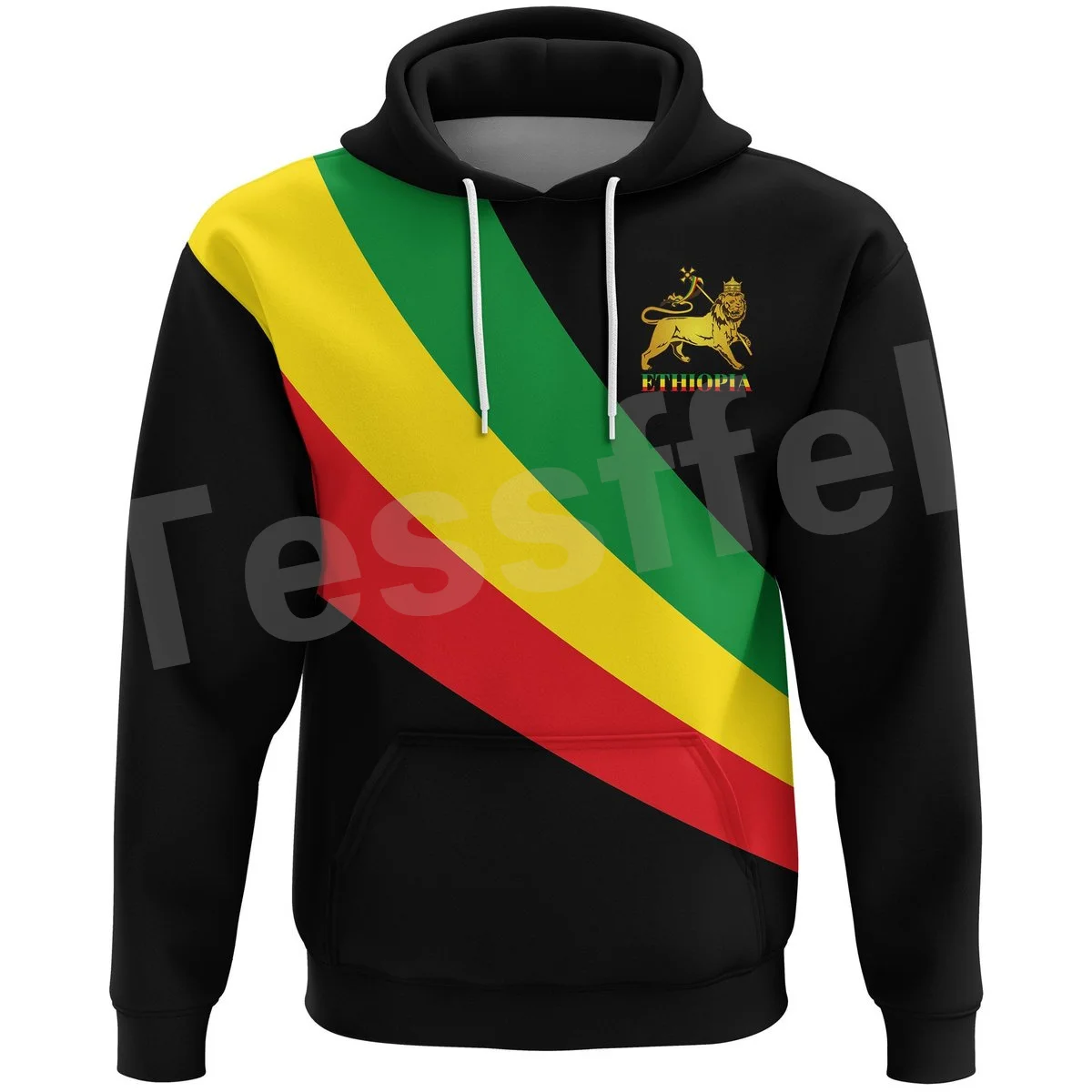 Tessffel Newest Ethiopia County Flag Africa Native Tribe Lion Long Sleeves Tracksuit 3DPrint Men/Women Harajuku Funny Hoodies B4