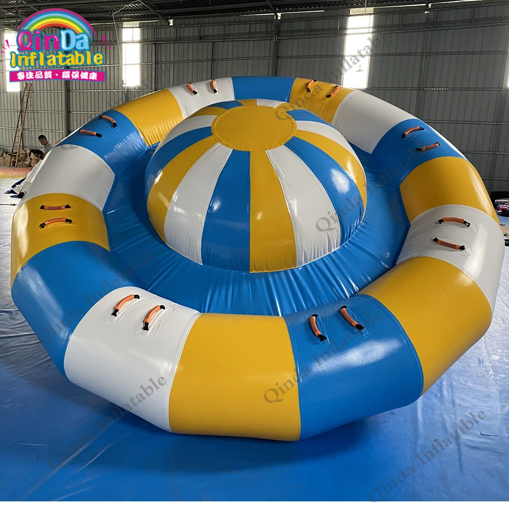 Free Shipping Inflatable Flying Saturn Rocker Floating Inflatable Water Disco Boat With Air Pump