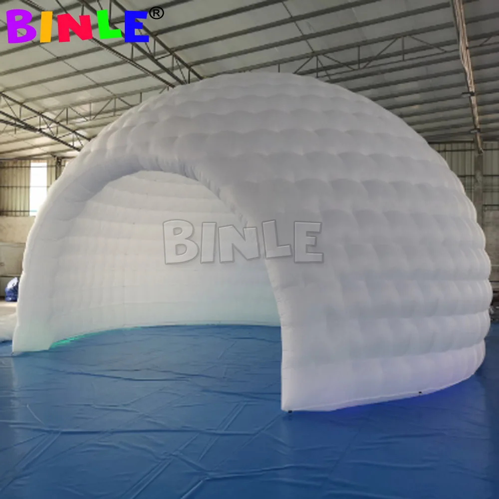 Cúpula de aire inflable promocional con luces Led, iglú blanco, tienda de escenario para Pub de boda, feria comercial