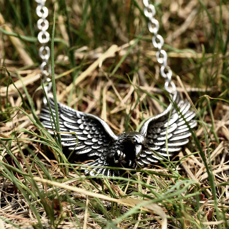 Beier Stainless Steel Ferocious eagle Animal Pendant Chain Necklace  Fashion men Jewelry BP8-565