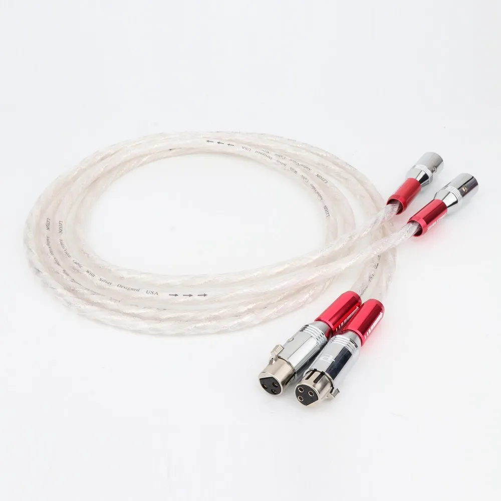كابل صوت مطلي بالفضة للخلاط ومكبر الصوت ، مشغل أقراص مضغوطة متوازن ، HiFi ، OCC ، XLR ، 2XLR ، ذكر إلى XLR أنثى