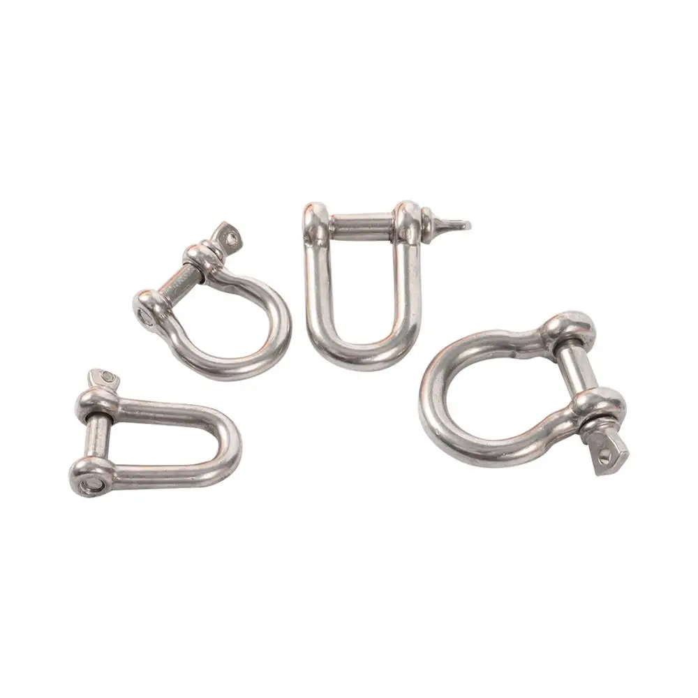 20 Pcs High Quality Stainless Steel D/U/O Shape Shackle Birds Flying Rope Dog Leash Fix Open Screw Buckle Ring Clasp