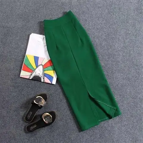 2024 summer new women's stretch slim temperament bag hip skirt ladies Knee-Length Casual Polyester Solid