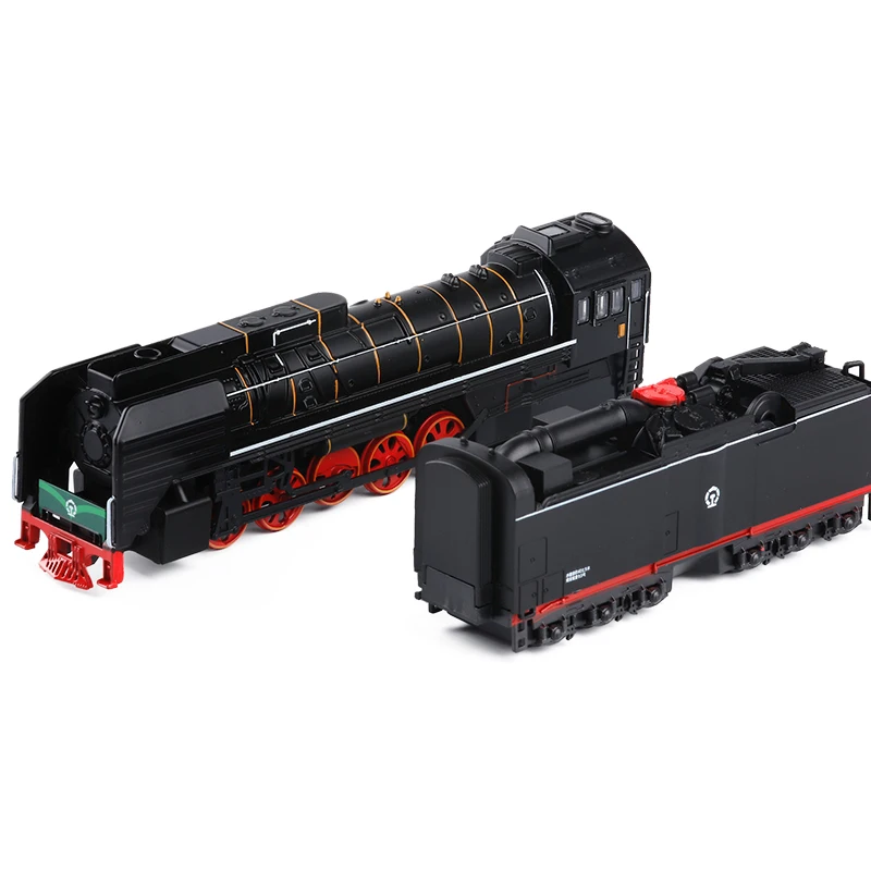 Exquisite 1:87 steam train alloy model,magnetic sound and light pull back toys,children\'s educational gifts,free shipping