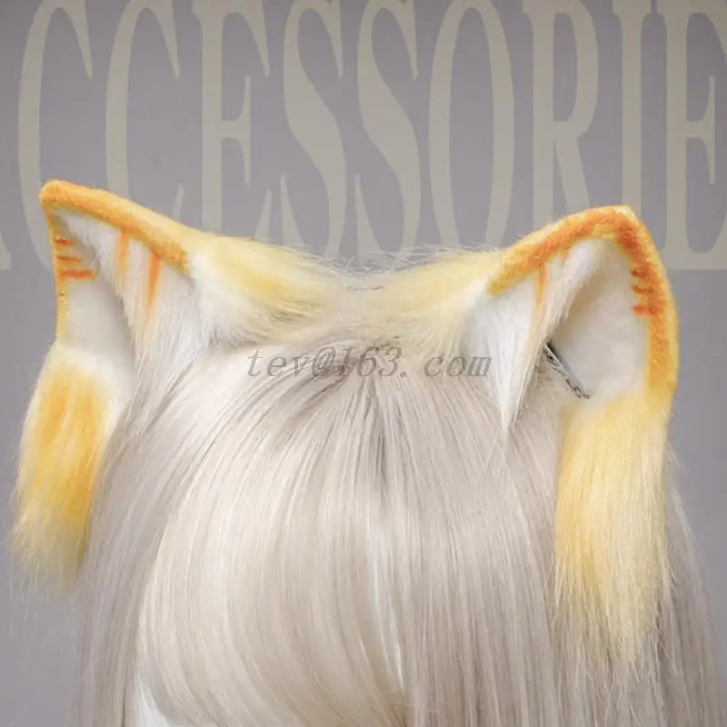 Lovely Animal Faux Fur Wolf Ears Headband Realistic Furry Fluffy Hair Hoop Lolita Anime Masquerade Cosplay Costume