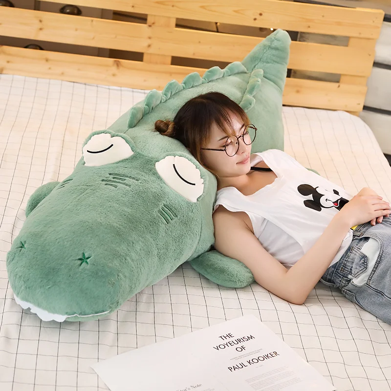 

Soft Stuffed Animal Real Life Alligator Pillow Doll Creative Simulation Crocodile Plush Toy Nap Pillow Baby Kid Birthday Gift