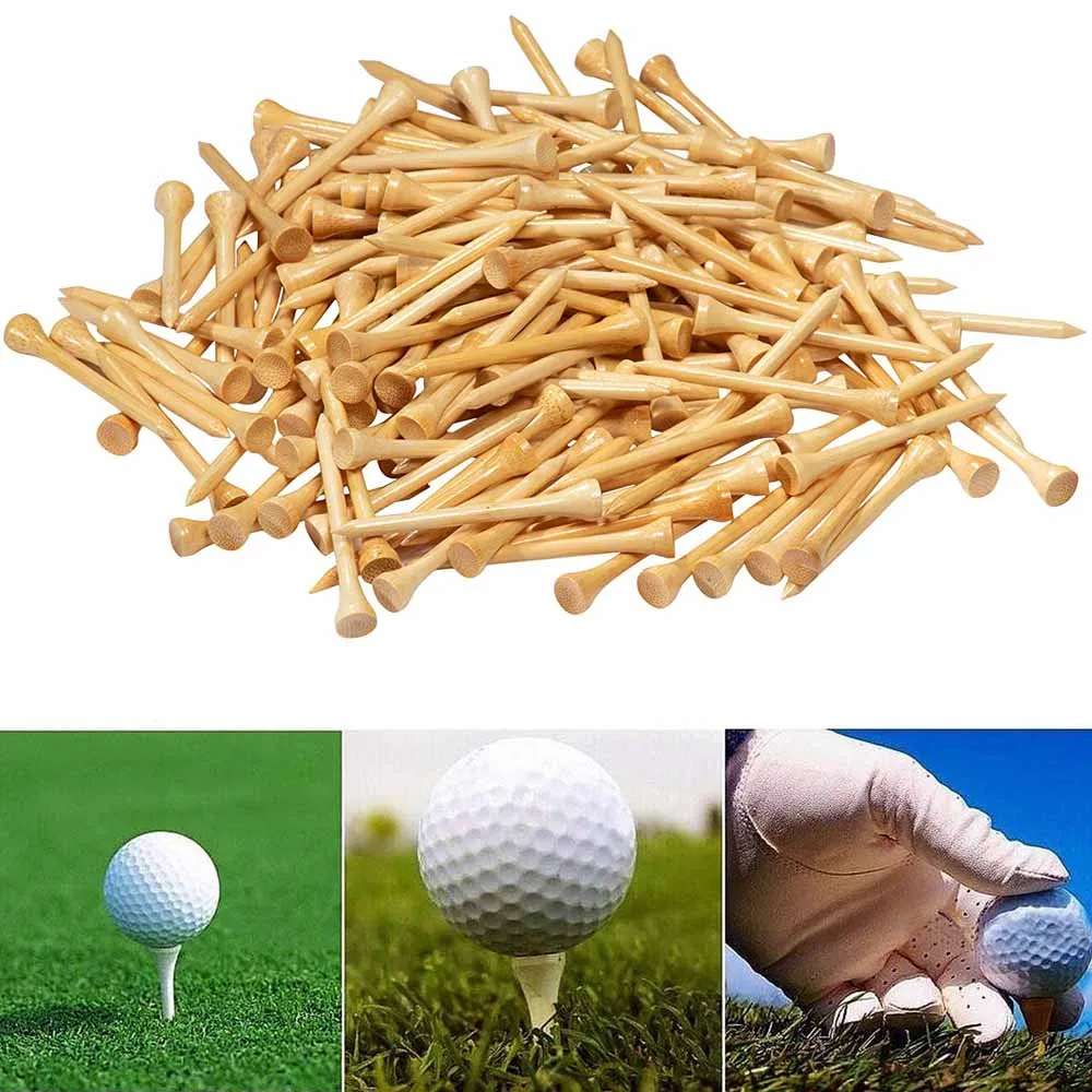 300/100Pcs Professional Unbreakable Nature Bamboo Golf Tees Stronger than Wood Tee Size 54/70/83mm