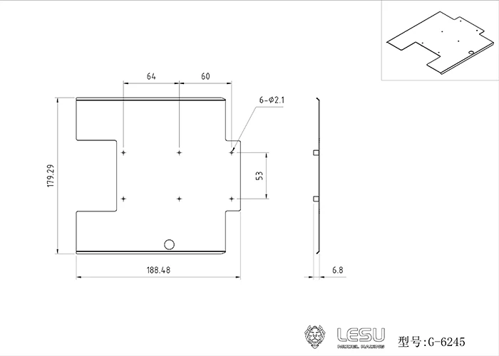 RC 1/14 LESU Metall-Seitenschwellerplatte mit Licht-Werkzeugkasten für Tamiya Hydraulikbagger, Lader, Muldenkipper, für VOLVO Kipper DIY-Teile – Detail 3