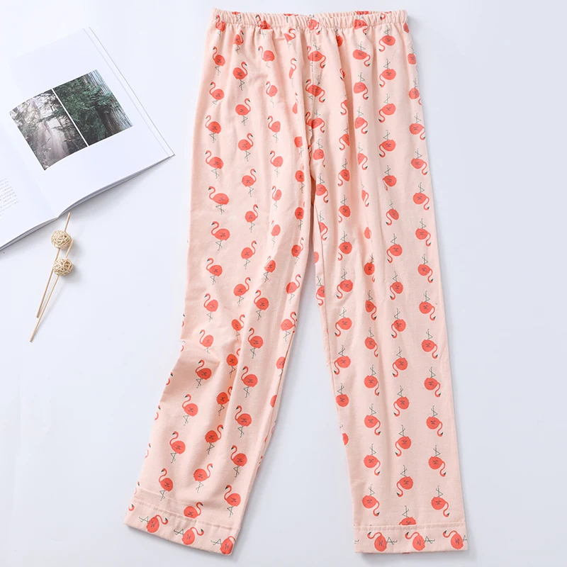 Sleep Bottoms Women Printed Kawaii Summer Cotton Comfortable Breathable Womens Korean Style Loose Pajama Pants Sleepwear Ulzzang