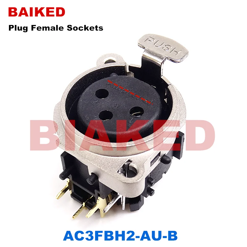 

XLR AC3FBH2-AU-B PLASTIC PANEL MOUNT B TYPE PCB 3 Position Circular Connector Plug Female Sockets Cannon Microphone Audio