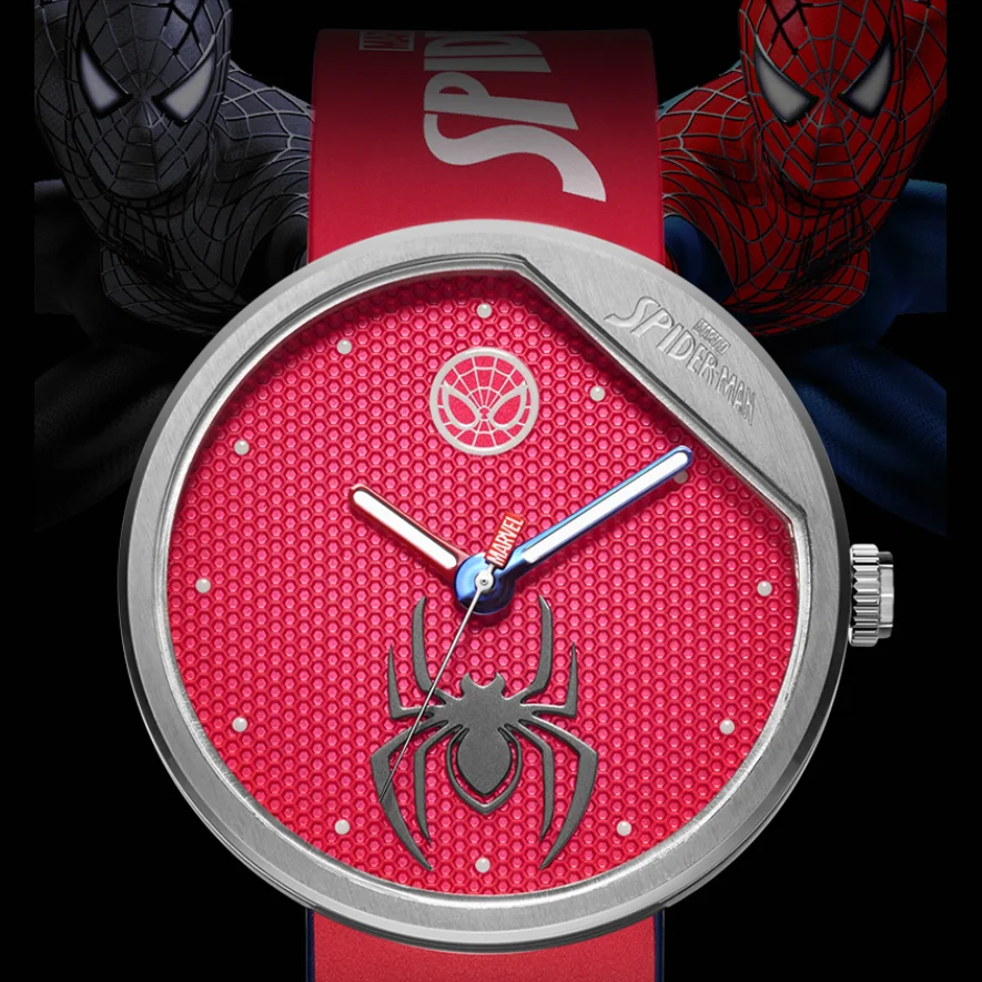 Disney Original Marvel The Avengers Spider Man Antique 50M Waterproof Clock Male Watch Quartz WristWatch Relogio Masculino 9135