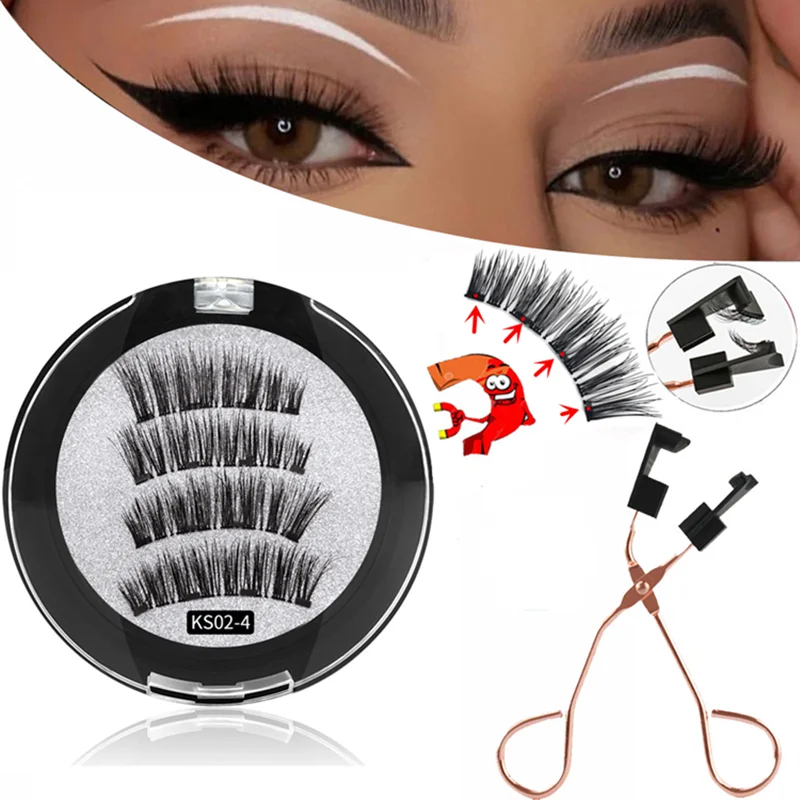 3D magnetic eyelashes With 4/5 Magnets handmade makeup Mink eyelashes extended false eyelashes Reusable false eyelashes Dropship