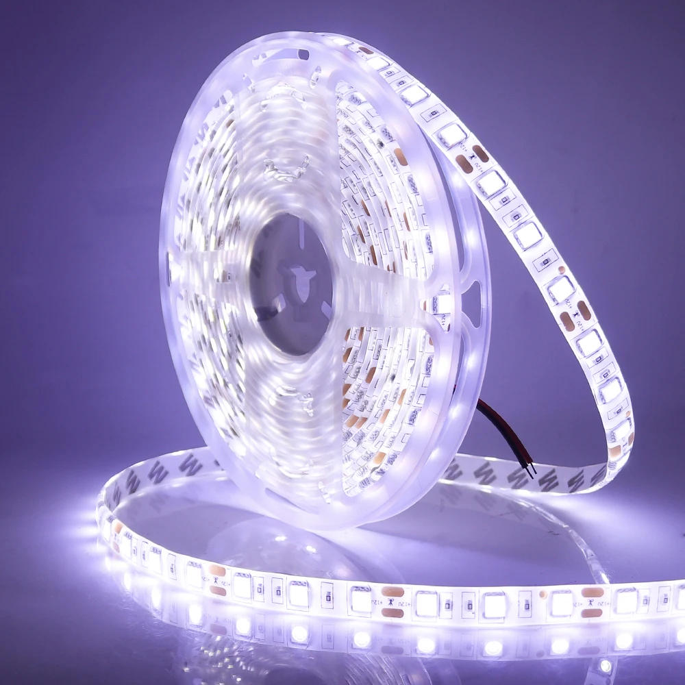 12V LED Strip 5050 RGB Warm White Light 5m Waterproof 60LED/m Flexible LED Tape Lights Decor Lighting