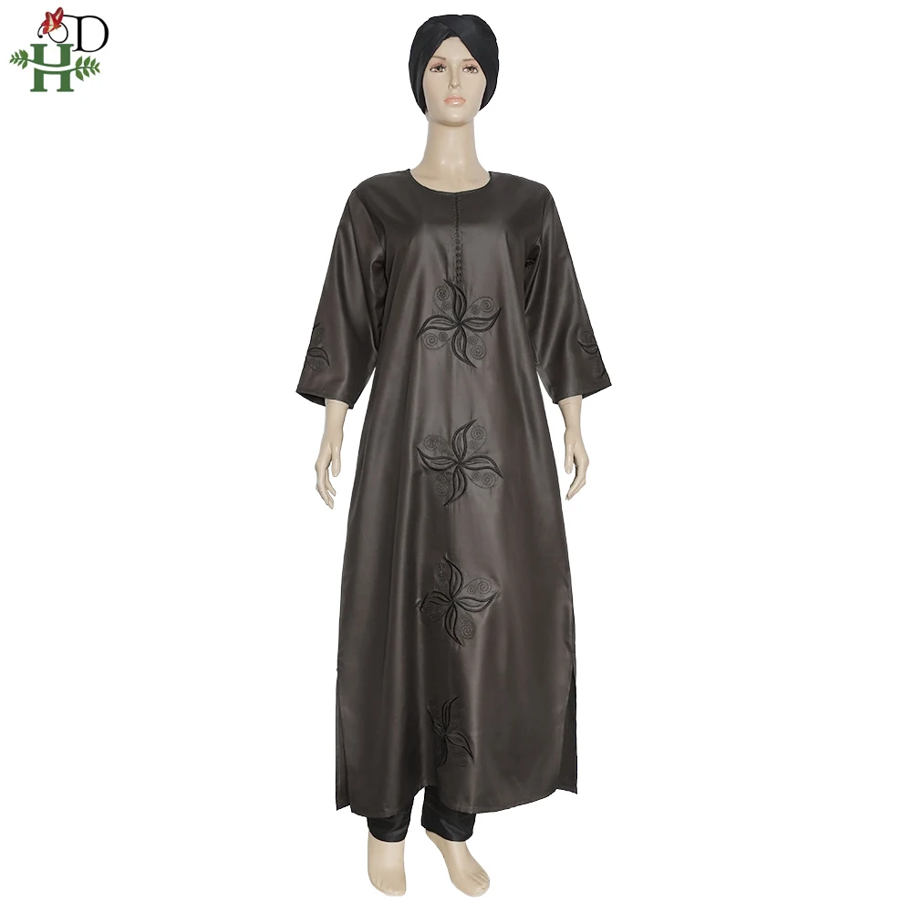 H&D 2022 Women\'s Plus Size Dress African Clothes For Women Dresses Pant Scarf Suit 3 Pieces Set Traditional South Africa Dress