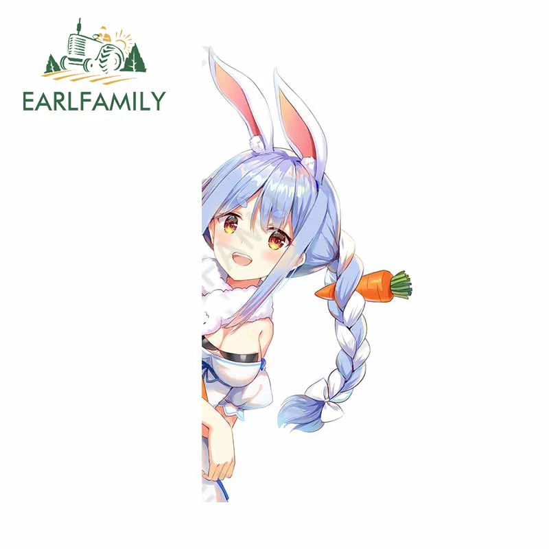 

EARLFAMILY Kawaii Waifu Hololive Pekora Peek Anime Car Stickers Funny Campervan Car Accessories Decal Motorcycle Vinyl Decals