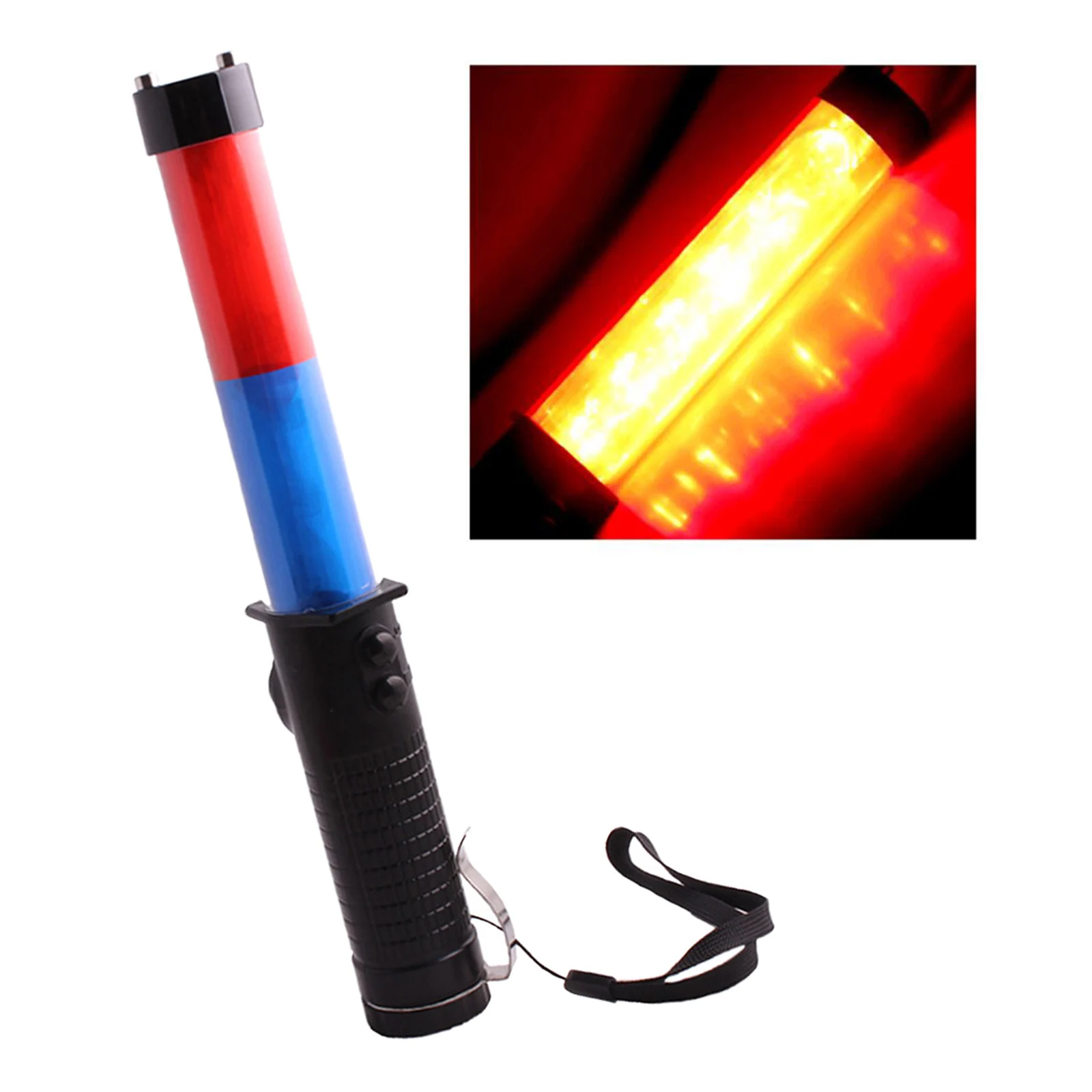 Led Signal Traffic Wand with Wristband Led Traffic Safety Light with 4 Flashing Modes Used for Traffic Control, Parking Guides