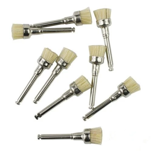 

Dental Latch style flat bowl brush polishing White bristle brush Dentist Prophylaxis bristle brush