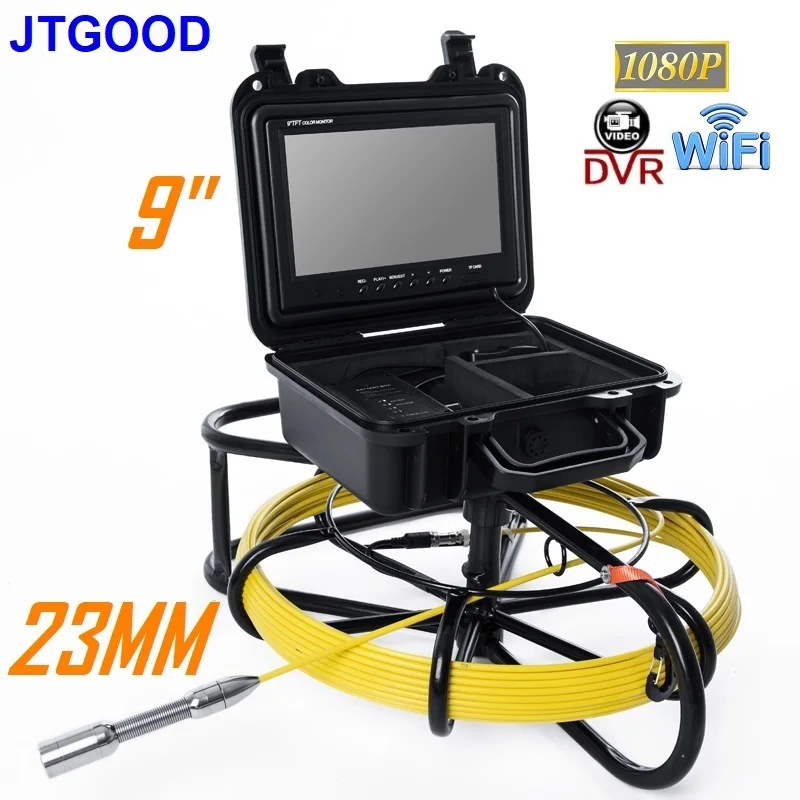 9 Inch 23MM HD1080P Pipe Inspection Camera 100M 150M Sewer Camera with WiFi DVR 16GB Card Drain Industrial Endoscope IP68 4500MA