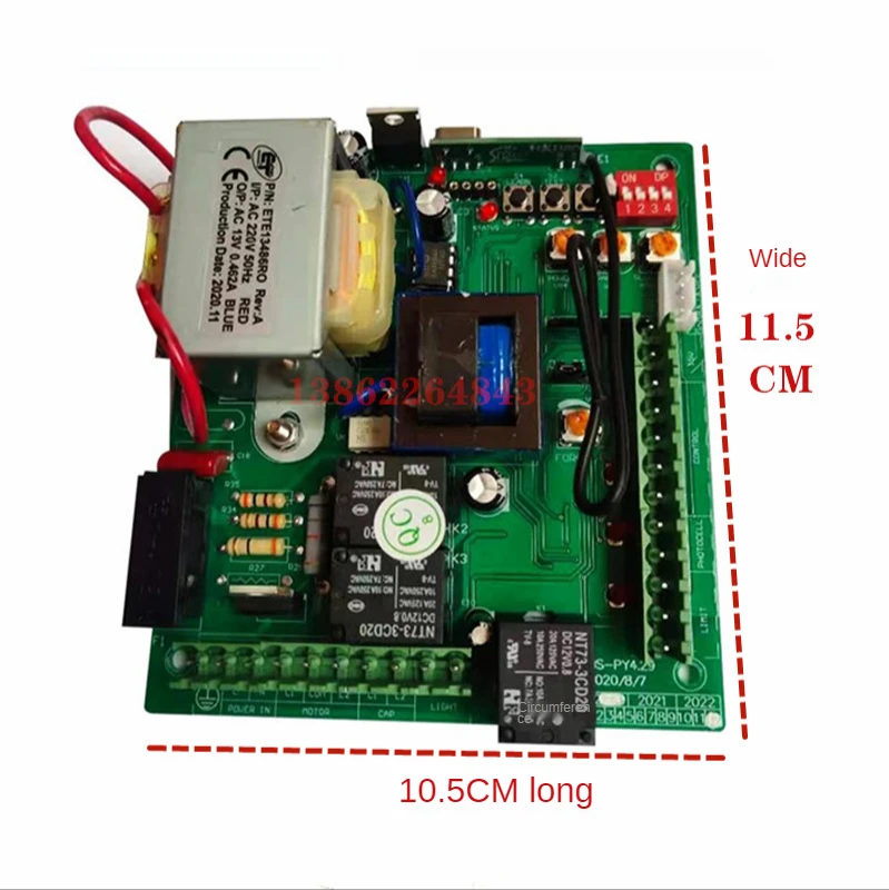 220VAC  2 remote controls motherboard PCB motor controller circuit board card for bisen baisheng sliding gate opener motor