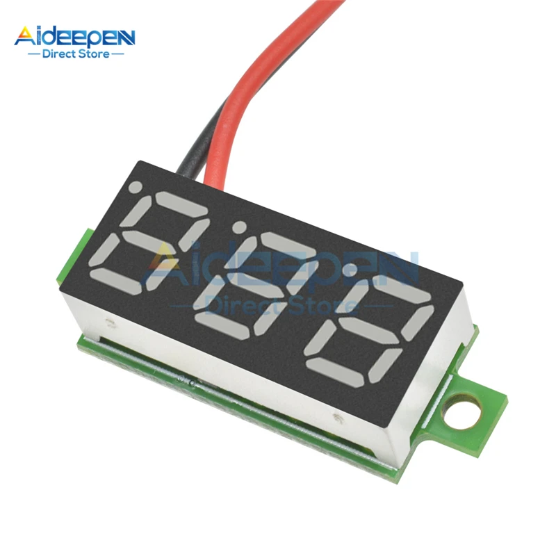 Imagem -05 - Led Voltímetro Digital Medidor de Tensão Detector de Volts Monitor Painel Tester Vermelho Verde dc 0100v 2.5v30v 0.28 12v 24v Peças